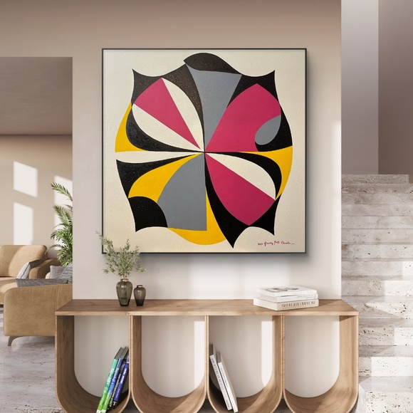 36” x 36” original acrylic painting signed by artist - Picture 2 of 4